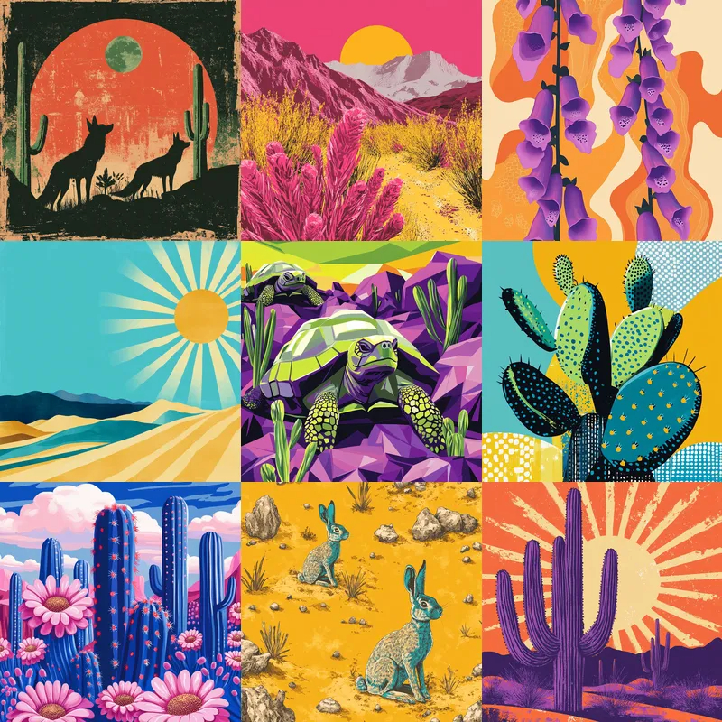Mexican Cactus Print Prompts for DALL·E - Image 5
