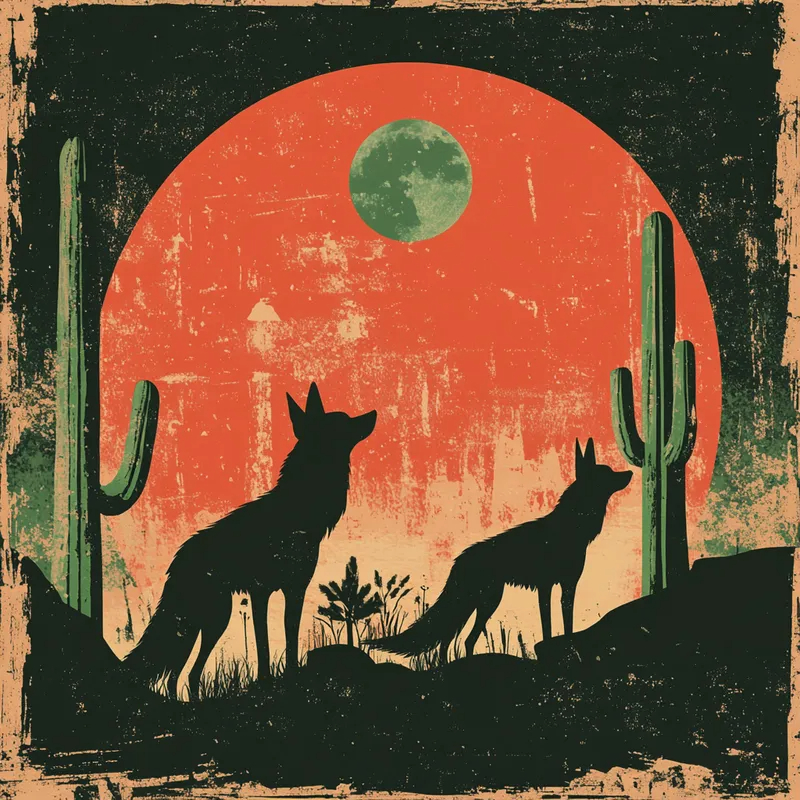 Mexican Cactus Print Prompts for DALL·E - Image 2
