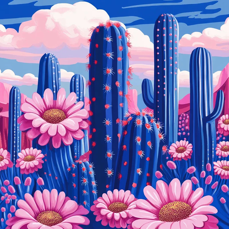 Mexican Cactus Print Prompts for DALL·E - Image 4